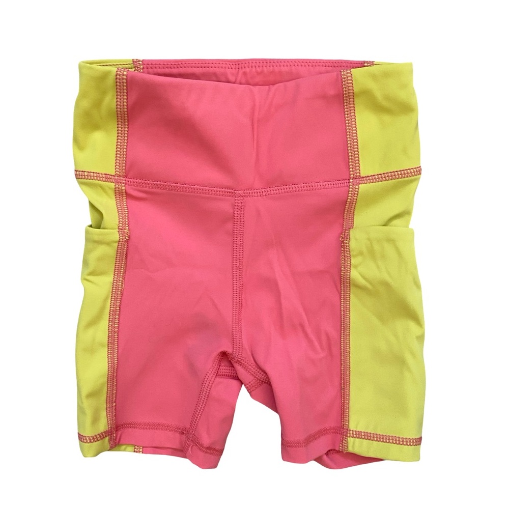 Hanna Andersson Pink and Yellow Bike Shorts - 4T or 5T